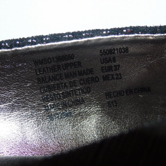 "SOLOS" By Softspots Metallic Black Leather Flats - Picture 8 of 11